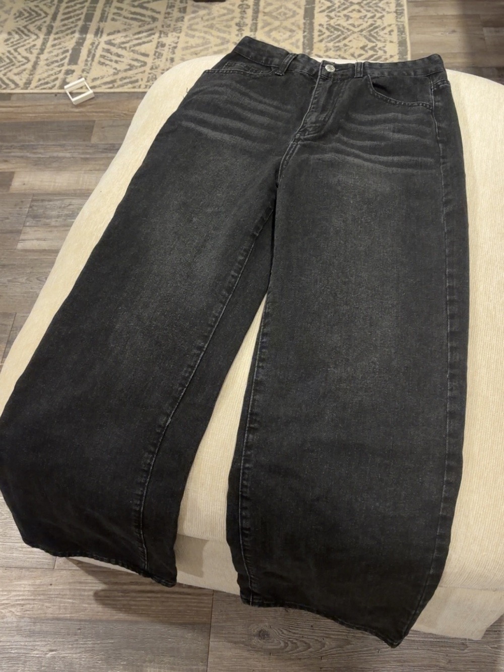 SHEIN Black Boot Cut Wide-Leg Jeans